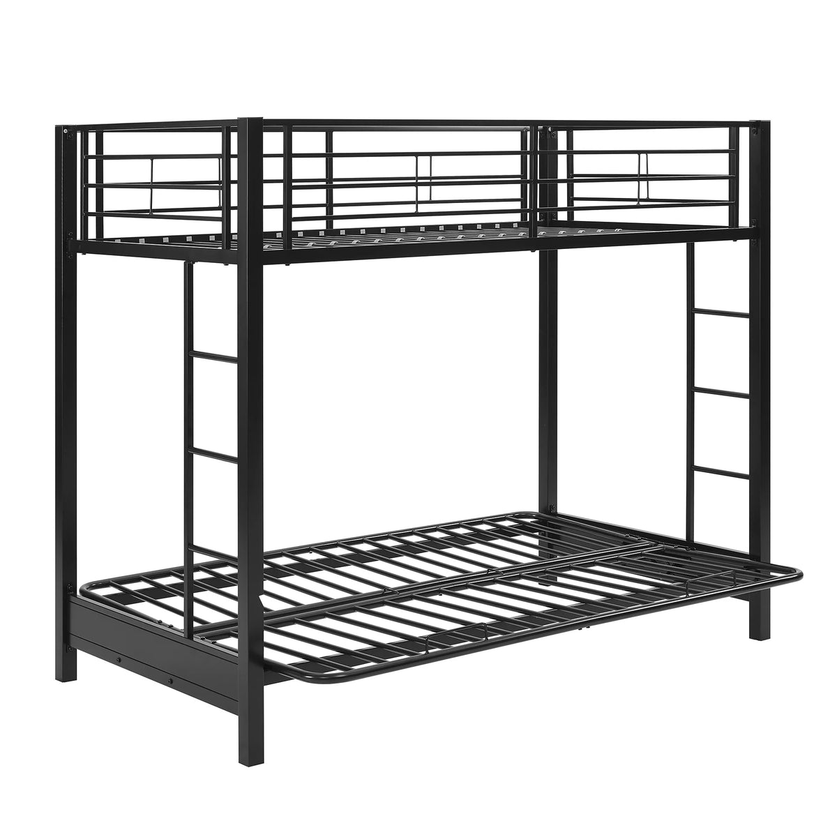 Black Metal Twin Over Futon Bunk Bed I43176
