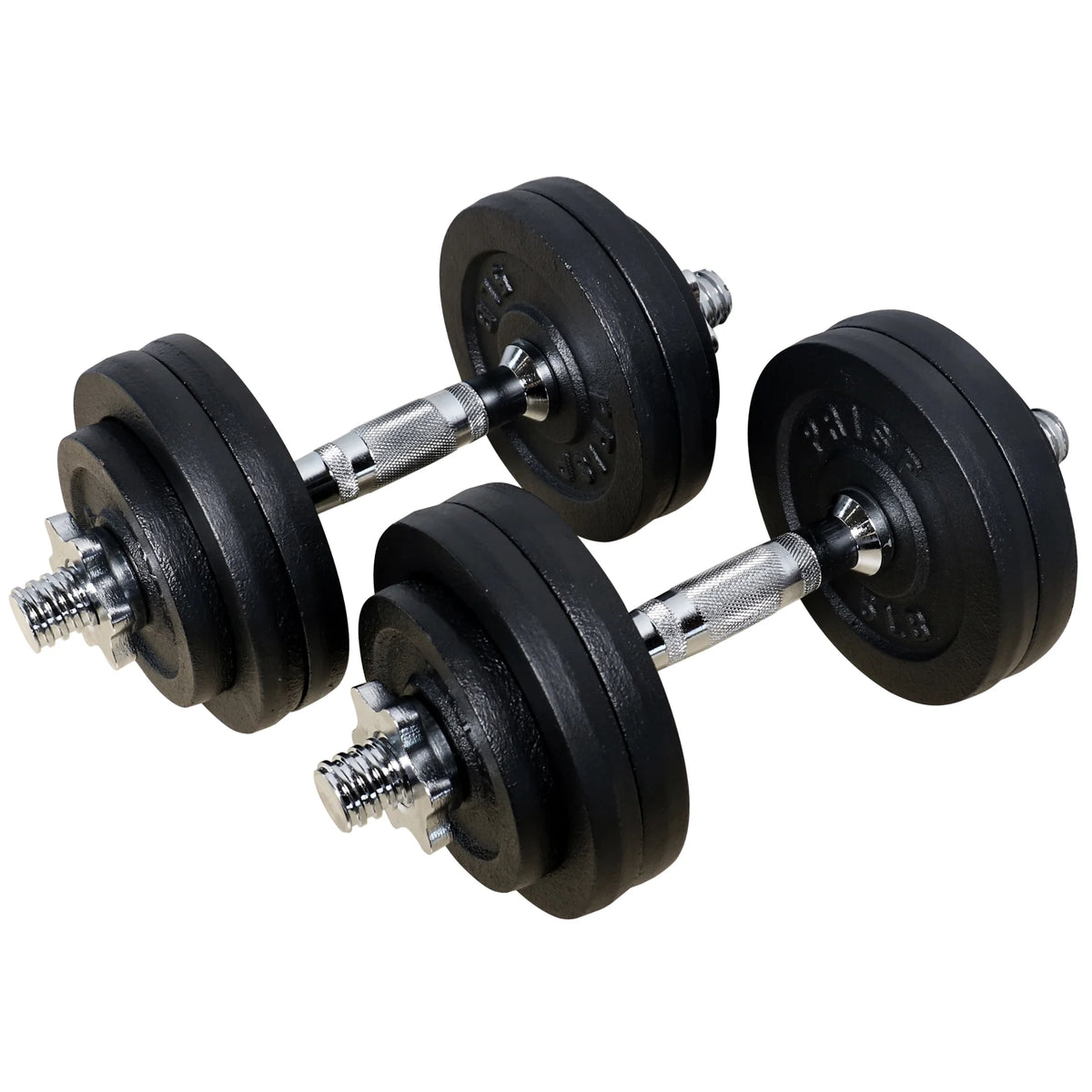 Adjustable Weight Dumbbells Set with Cast Iron Plates R68850