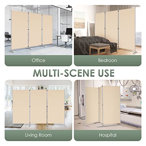 4 Panel 6 FT Folding Privacy Screen Room Divider, Black L926