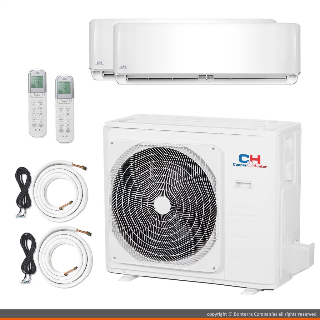Mini Split Air Conditioner Heat Pump 2 Zone 9000 24000 BTU P63596