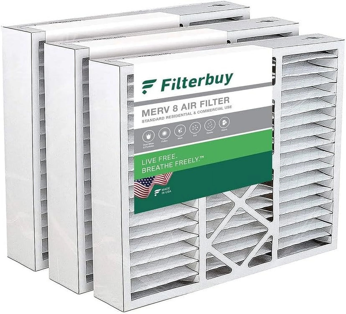 20x25x5 MERV 8 Pleated HVAC Air Filters (3-Pack) K1294