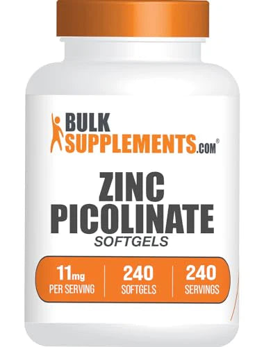 Zinc Picolinate Softgels 11mg Gluten Free 240 Softgels C125