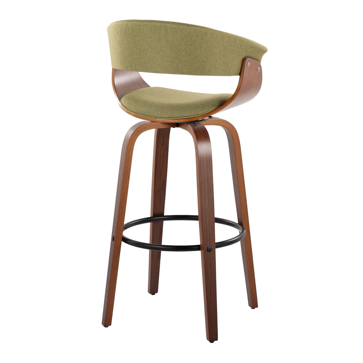 Green Fabric Barstool Set of 2 X228050
