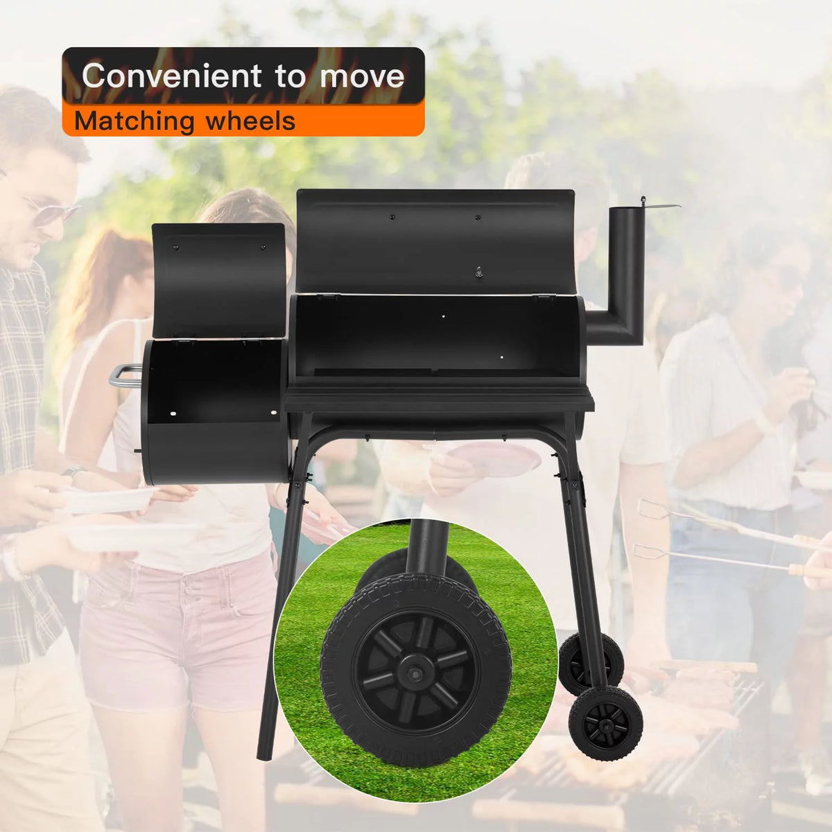 Charcoal Grills Outdoor BBQ Grill Portable Grill Offset Smoker E46210