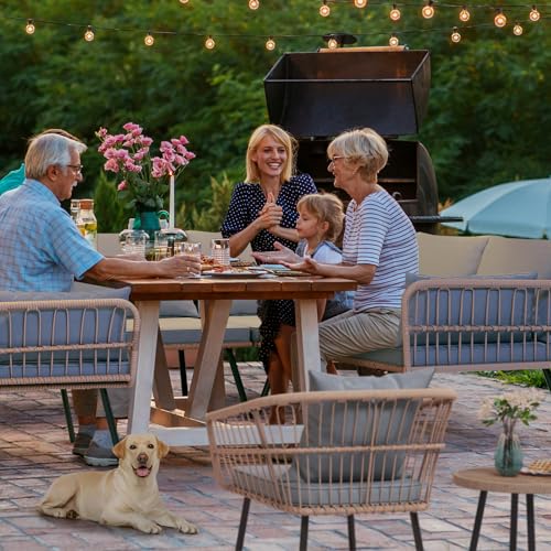 3-Piece Outdoor Wicker Patio Conversation Bistro Set with Table & Cushions B221567