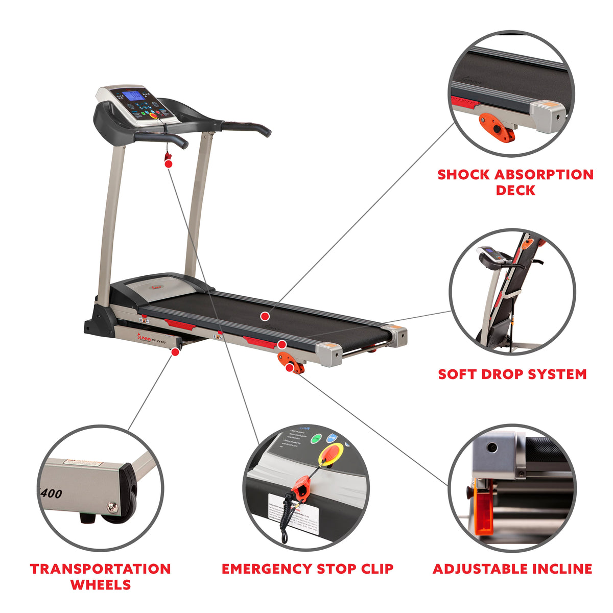 Folding Treadmill with Manual Incline and Pulse Sensors N624286