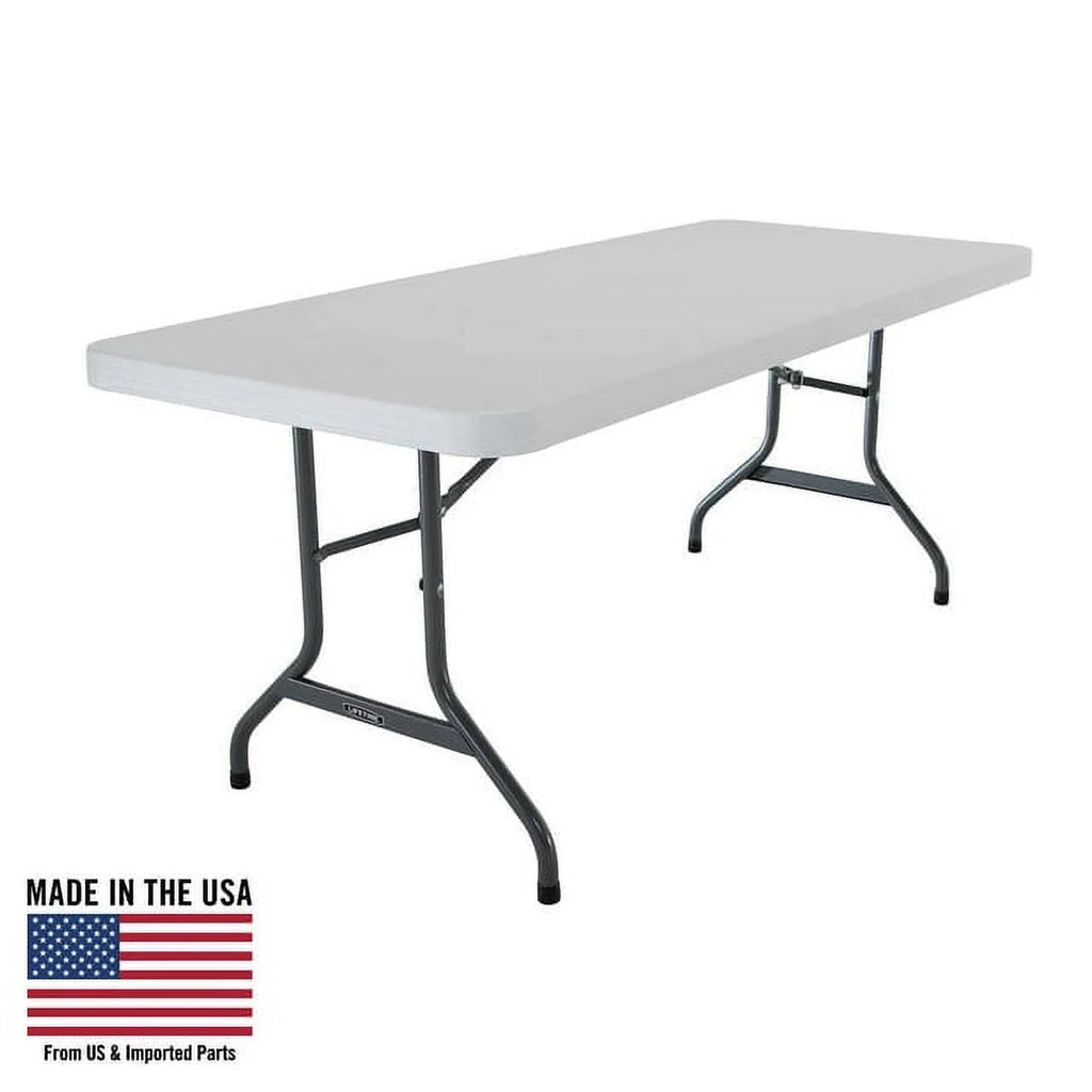 6 Foot Rectangle Folding Table White Granite N394646