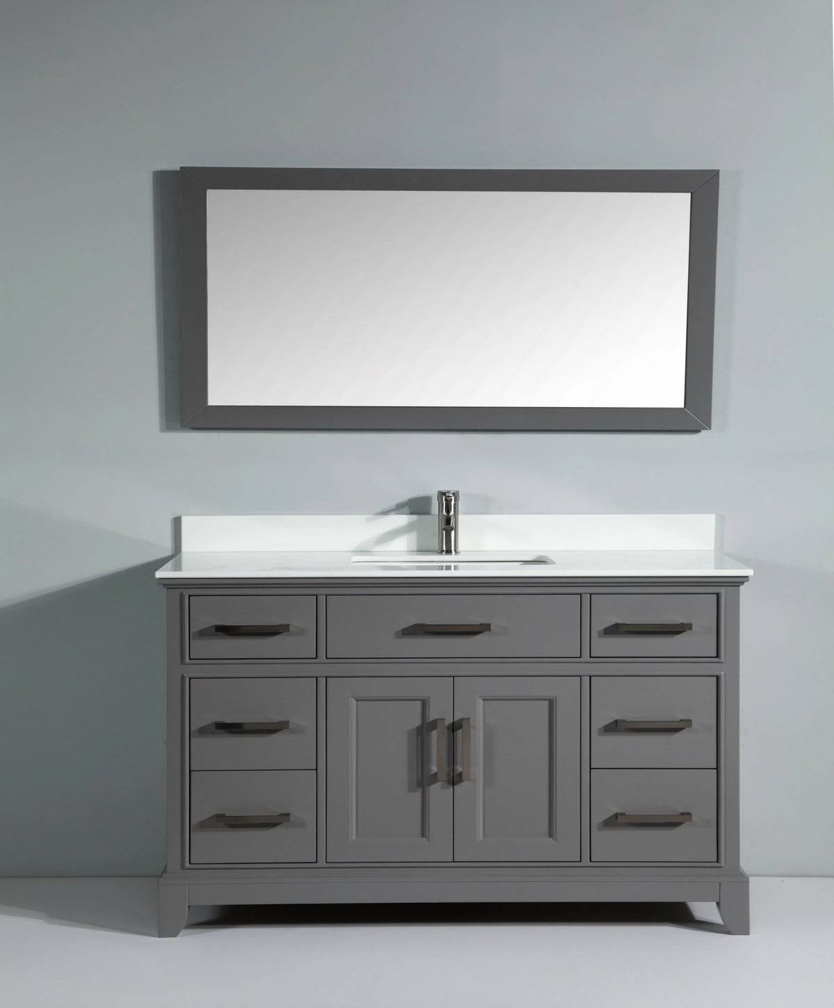 60 in. Gray Sink Vanity & Mirror Y329673