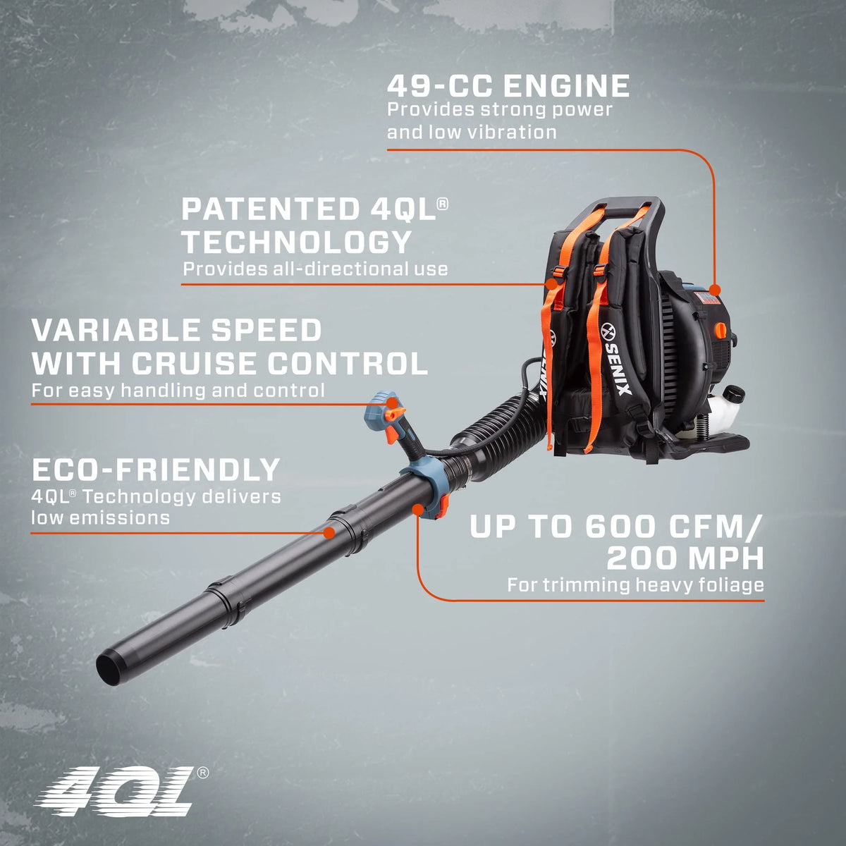 4-Cycle Gas Powered Backpack Leaf Blower F911