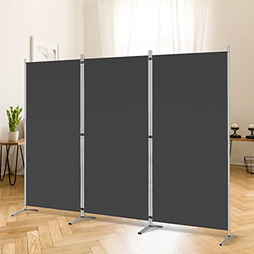 4 Panel 6 FT Folding Privacy Screen Room Divider, Black L926
