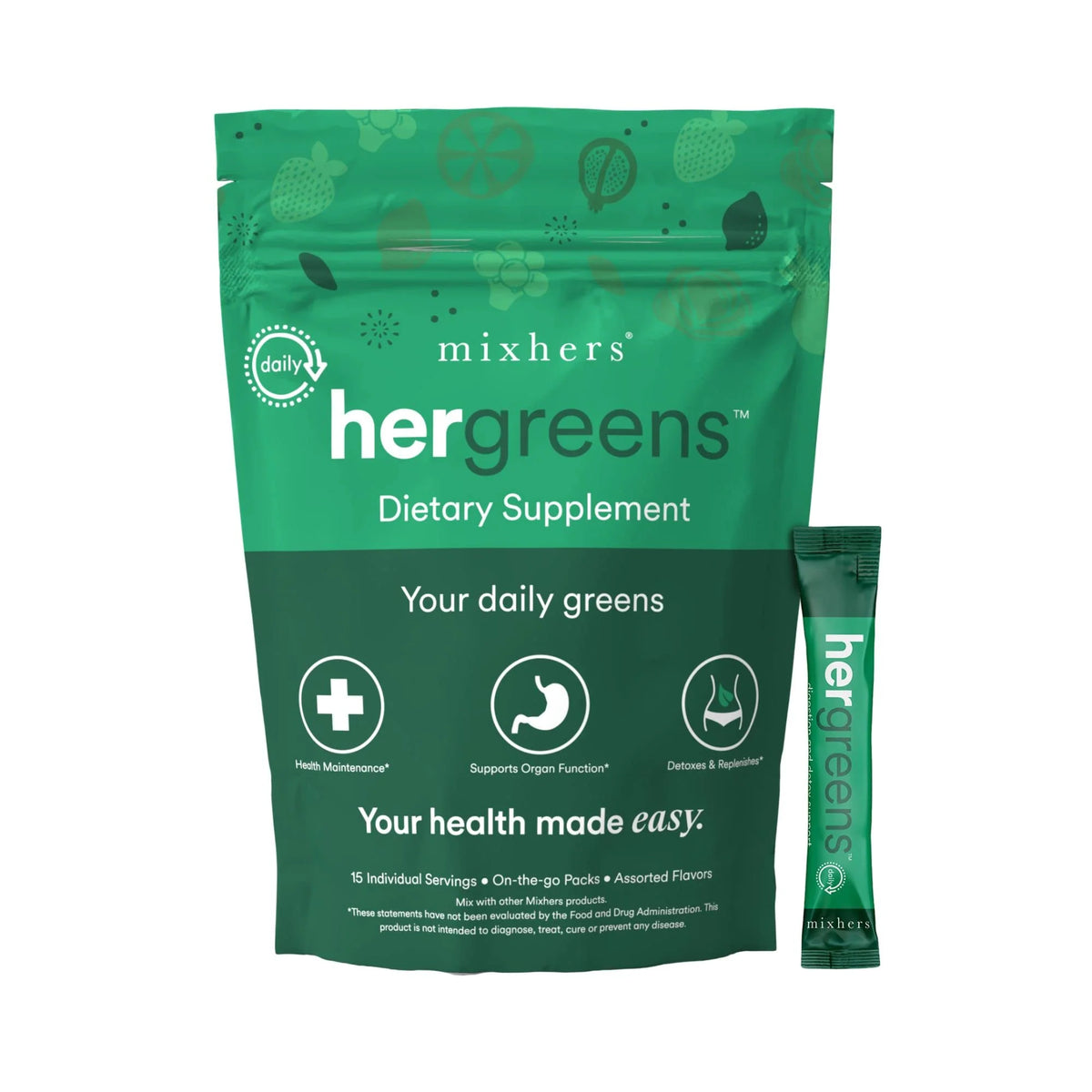 Greens & Veggie Powder with Digestive Enzymes & Kale 15 Drink Packets R5334