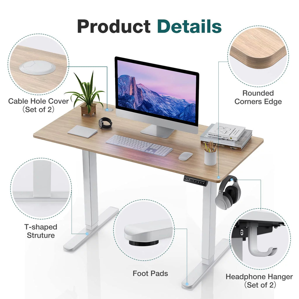 Height Adjustable Electric Standing Desk 40 x 24 Inches H4457