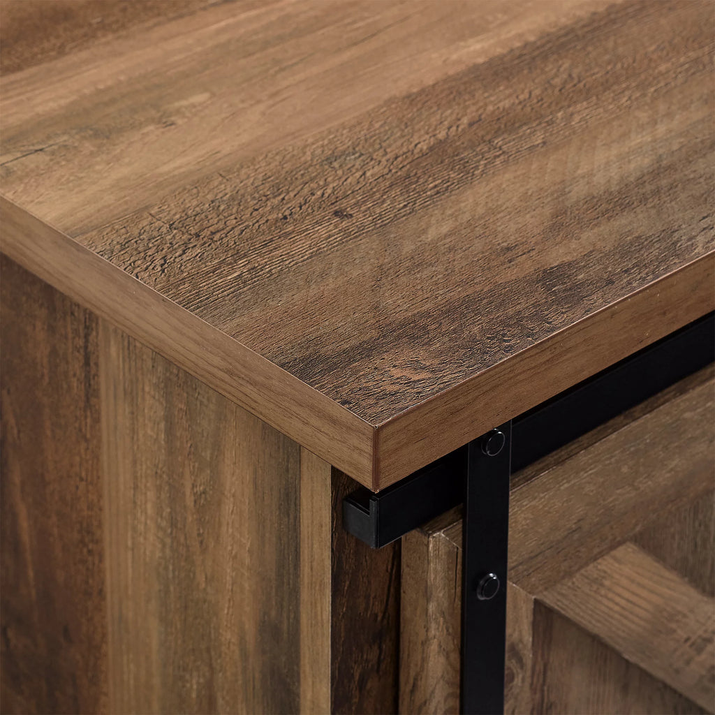 Reclaimed Barnwood Sliding Door TV Stand S37733