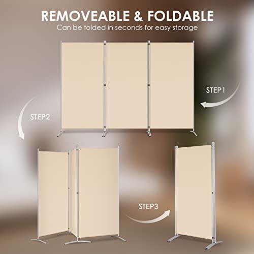 4 Panel 6 FT Folding Privacy Screen Room Divider, Black L926