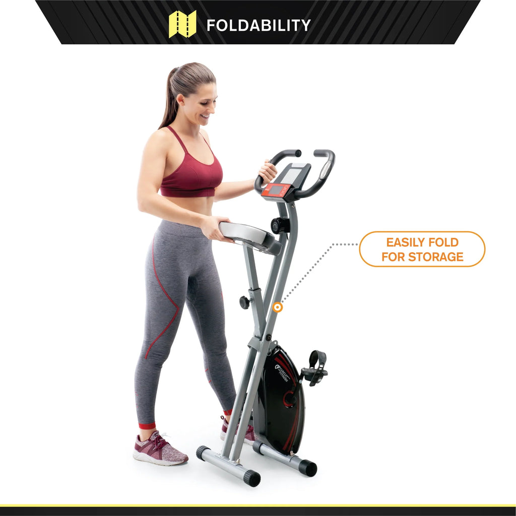 Folding Upright Exercise Bike with Adjustable Resistance T825683
