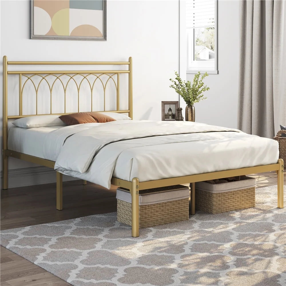 Queen Size Black Metal Platform Bed V717