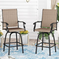 2 Pcs Outdoor Swivel Metal Bar Stools C58867